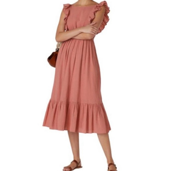 BA&SH Joyce Backless Midi Dress Size Medium - Picture 3 of 12